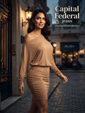 Vestido asimétrico drapeado